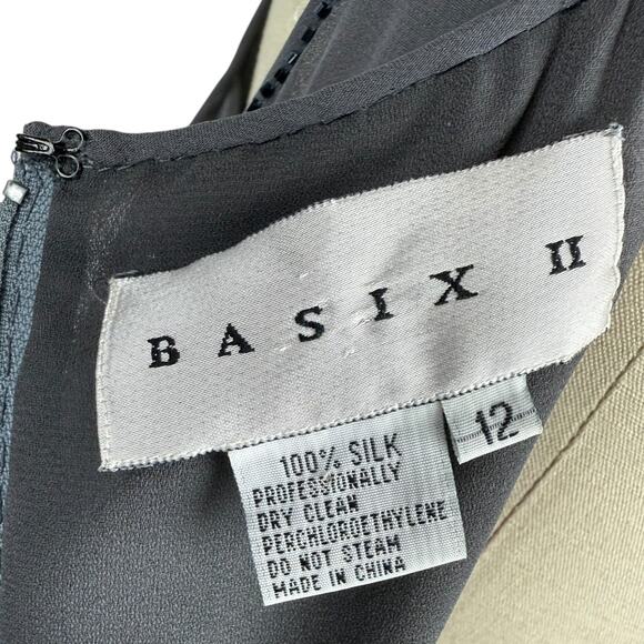 BASIX II pure silk gray beaded cocktail party dress with matching shawl SIZE 12 - Picture 3 of 16